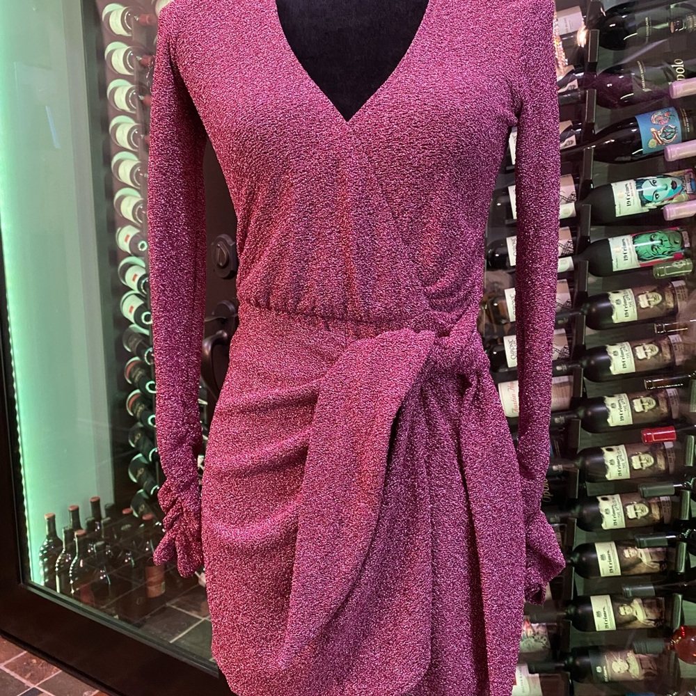 Elegant Pink Wrap Dress NWT MUMU